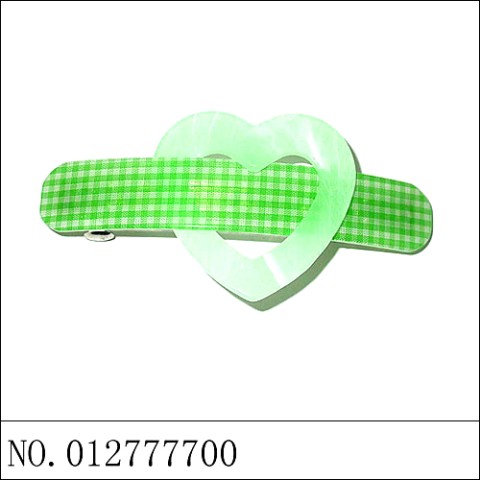 Plaid & Heart Barrette