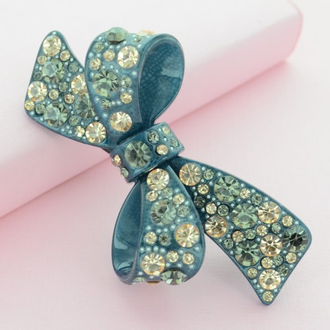 Crystal Acetate Bow Pinch Clip