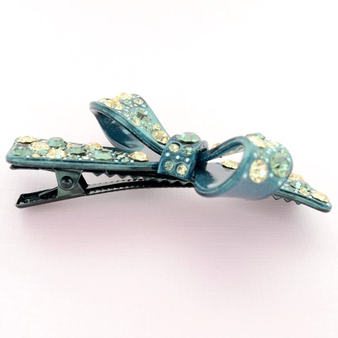 Crystal Acetate Bow Pinch Clip