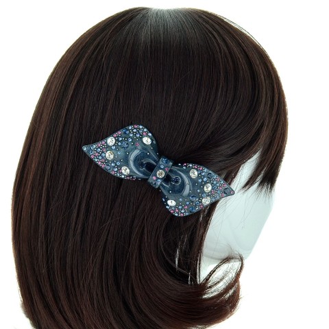 Crystal Acetate Bow Barrette