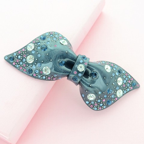 Crystal Acetate Bow Barrette