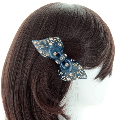 Crystal Acetate Bow Barrette