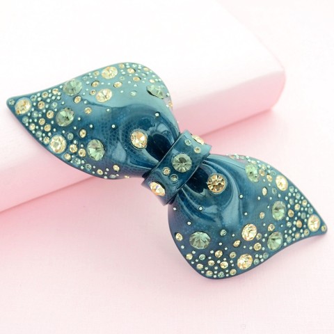 Crystal Acetate Bow Barrette