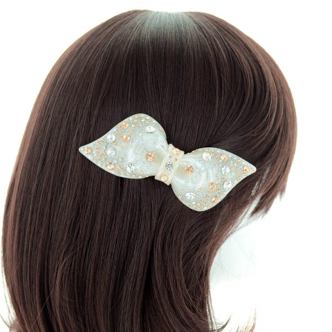 Crystal Acetate Bow Barrette