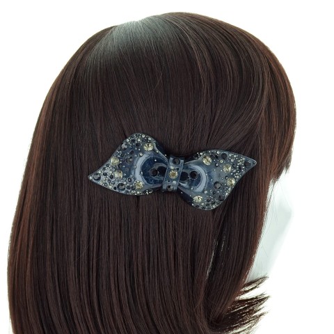 Crystal Acetate Bow Barrette