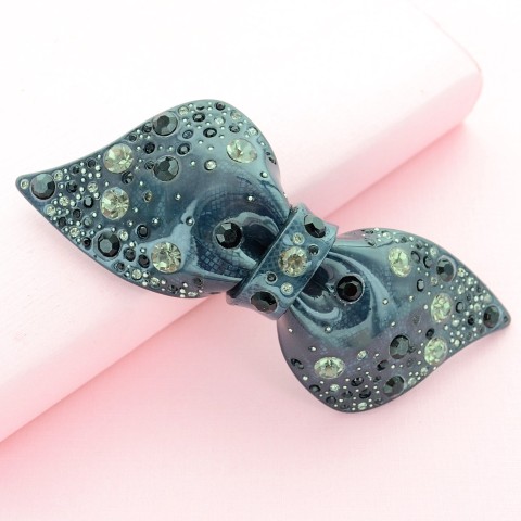 Crystal Acetate Bow Barrette