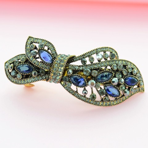 Cubiczirconia Bow Knot Double Clip Barrette