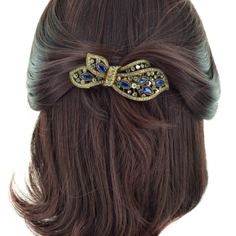 Cubiczirconia Bow Knot Double Clip Barrette