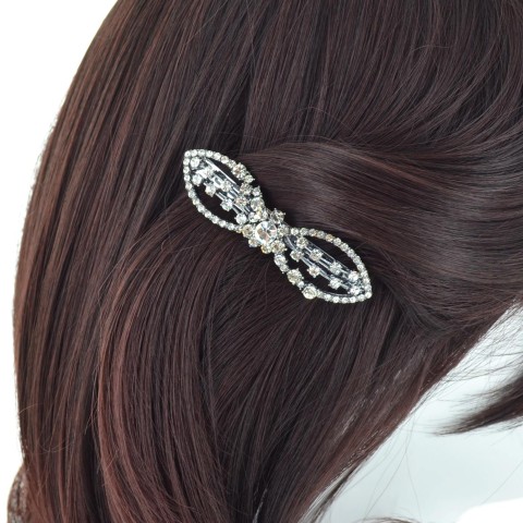 Crystal Bow Barrette (Cilp Paris)