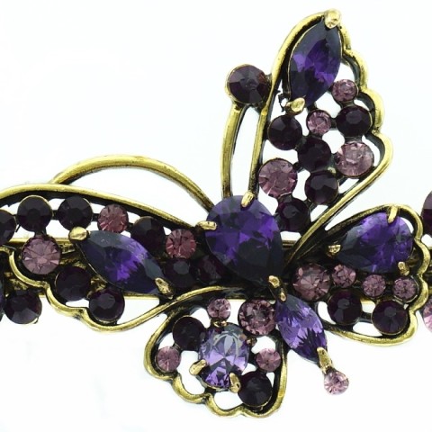 Luxurious Cubiczirconia Butterfly Barrette