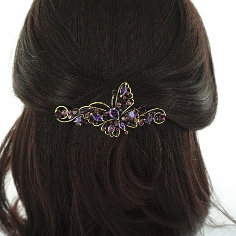 Luxurious Cubiczirconia Butterfly Barrette