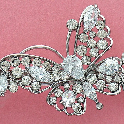 Luxurious Cubiczirconia Butterfly Barrette