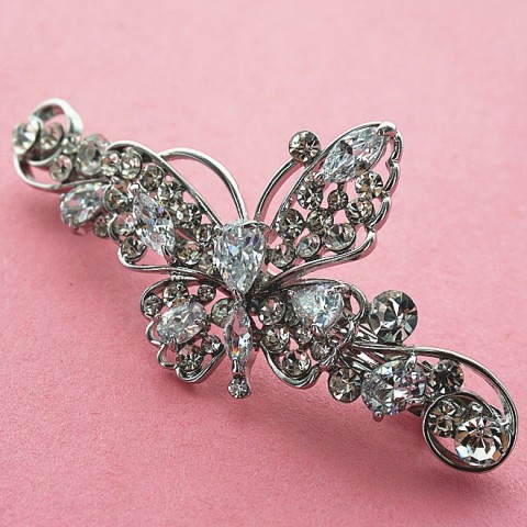 Luxurious Cubiczirconia Butterfly Barrette