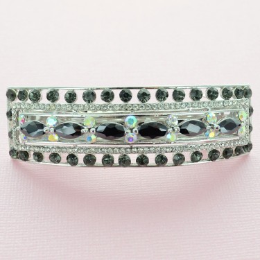 Cubiczirconia Rectangle Double Clip Barrette