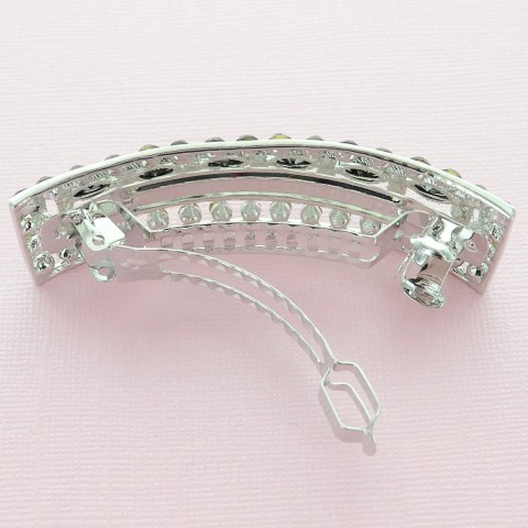 Cubiczirconia Rectangle Double Clip Barrette