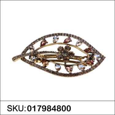 Luxurious Cubiczirconia Cutout Leaves Barrette