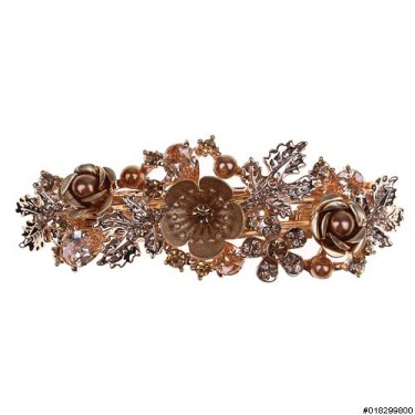 Cubiczirconia Flower Double Clip Barrette