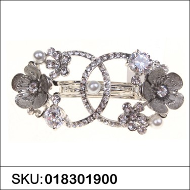 Cubiczirconia & Relief Flower Barrette