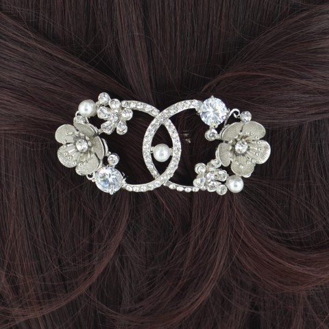 Cubiczirconia & Relief Flower Barrette