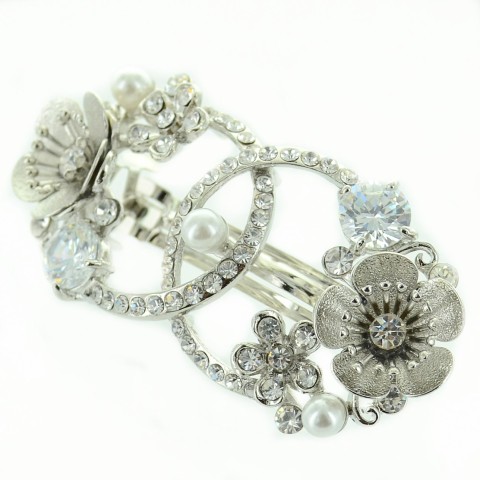 Cubiczirconia & Relief Flower Barrette