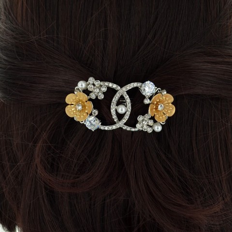 Cubiczirconia & Relief Flower Barrette