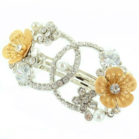 Cubiczirconia & Relief Flower Barrette