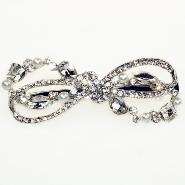 Crsytal Ribbon Barrette (France Clip)