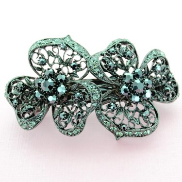 Swarovski Crystal Cutout Flower Barrette