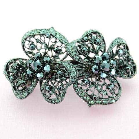 Swarovski Crystal Cutout Flower Barrette