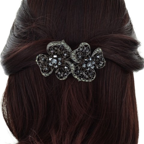 Swarovski Crystal Cutout Flower Barrette