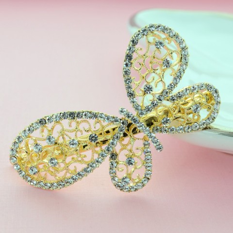 Austria Crystal Butterfly Barrette (Clip France)