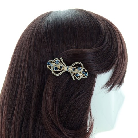 Australian Crystal Embellished Bow Barrette