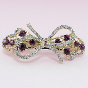 Australian Crystal Embellished Bow Barrette