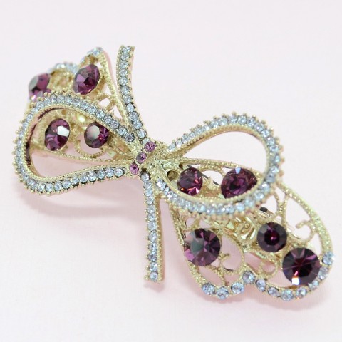 Australian Crystal Embellished Bow Barrette