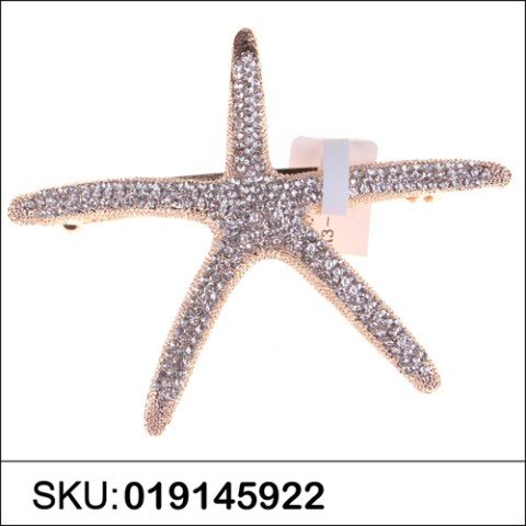 Crystal Star fish Barrette