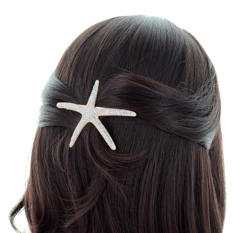 Crystal Star fish Barrette