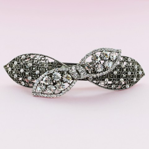 Crystal Rhinestone Bow Barrette/Hair Clip