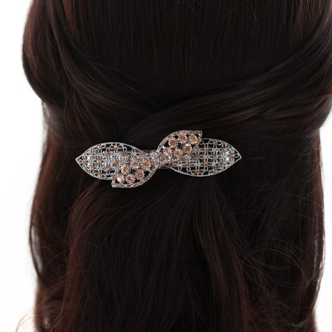 Crystal Rhinestone Bow Barrette/Hair Clip