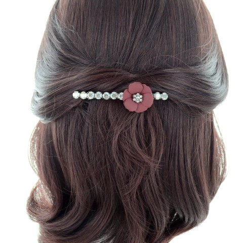 Sparkling Crystal Flower Barrette