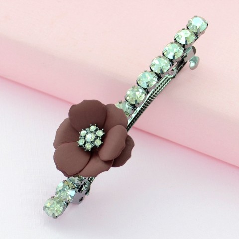 Sparkling Crystal Flower Barrette