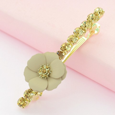 Sparkling Crystal Flower Barrette