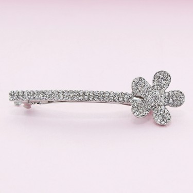 Crystal-Embellished Flower Barrette (Clip France)