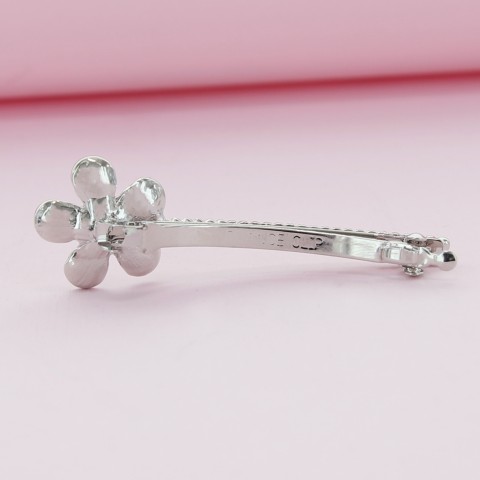 Crystal-Embellished Flower Barrette (Clip France)