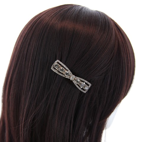 Rhinestone Bow Barrette (Clip France )