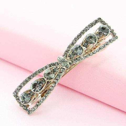 Rhinestone Bow Barrette (Clip France )