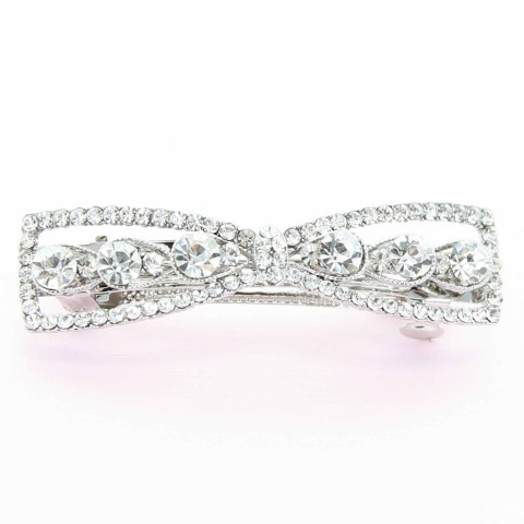 Rhinestone Bow Barrette (Clip France )