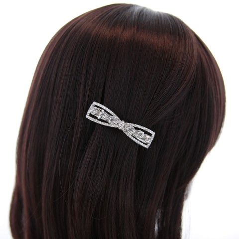 Rhinestone Bow Barrette (Clip France )