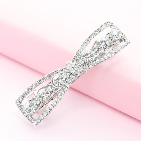 Rhinestone Bow Barrette (Clip France )