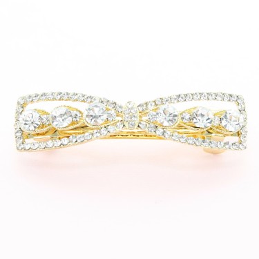 Rhinestone Bow Barrette (Clip France )