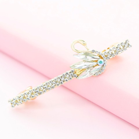 Rhinestone Swan Barrette (Clip France )